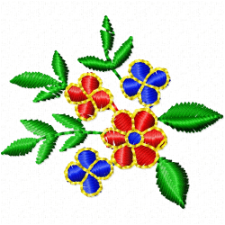 Flowers And Tree Embroidery Design 3